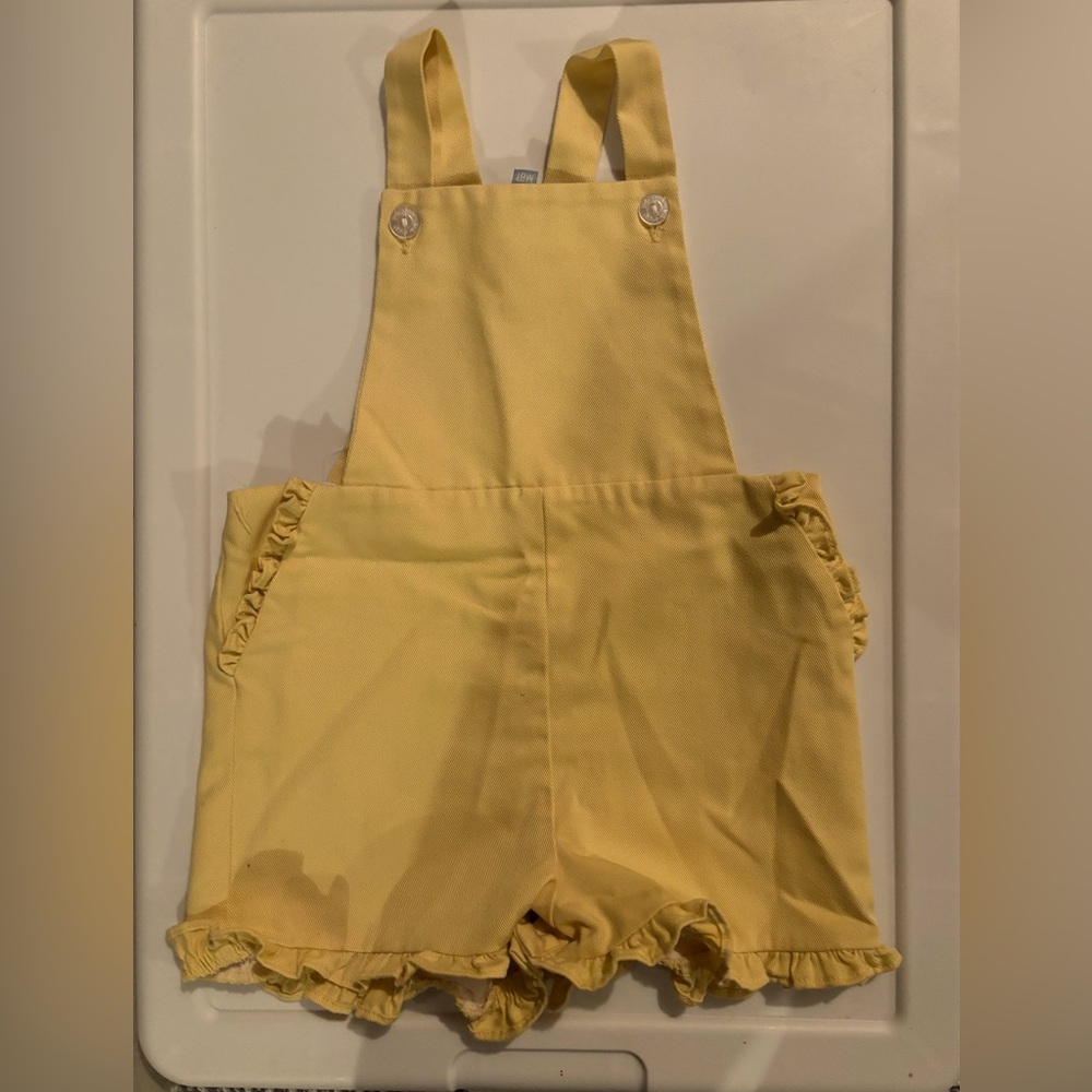 Little English Yellow Ruffle Overalls
